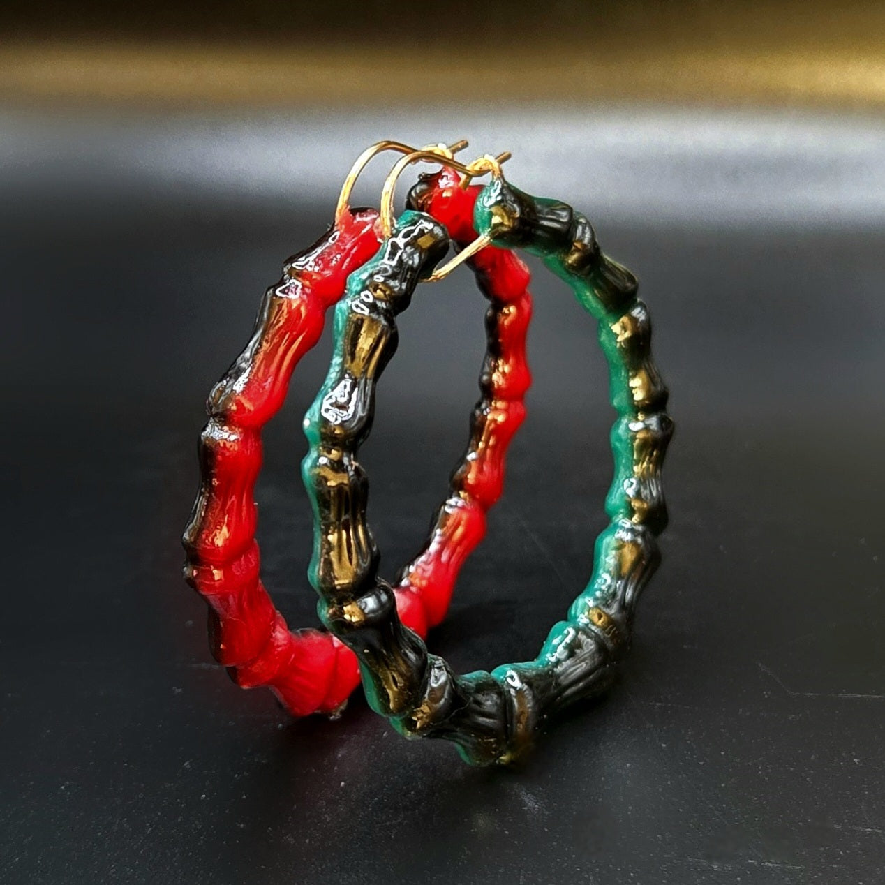For the Culture RBG Bamboo hoop earrings custom black pride black history month Juneteenth 90s style earrings