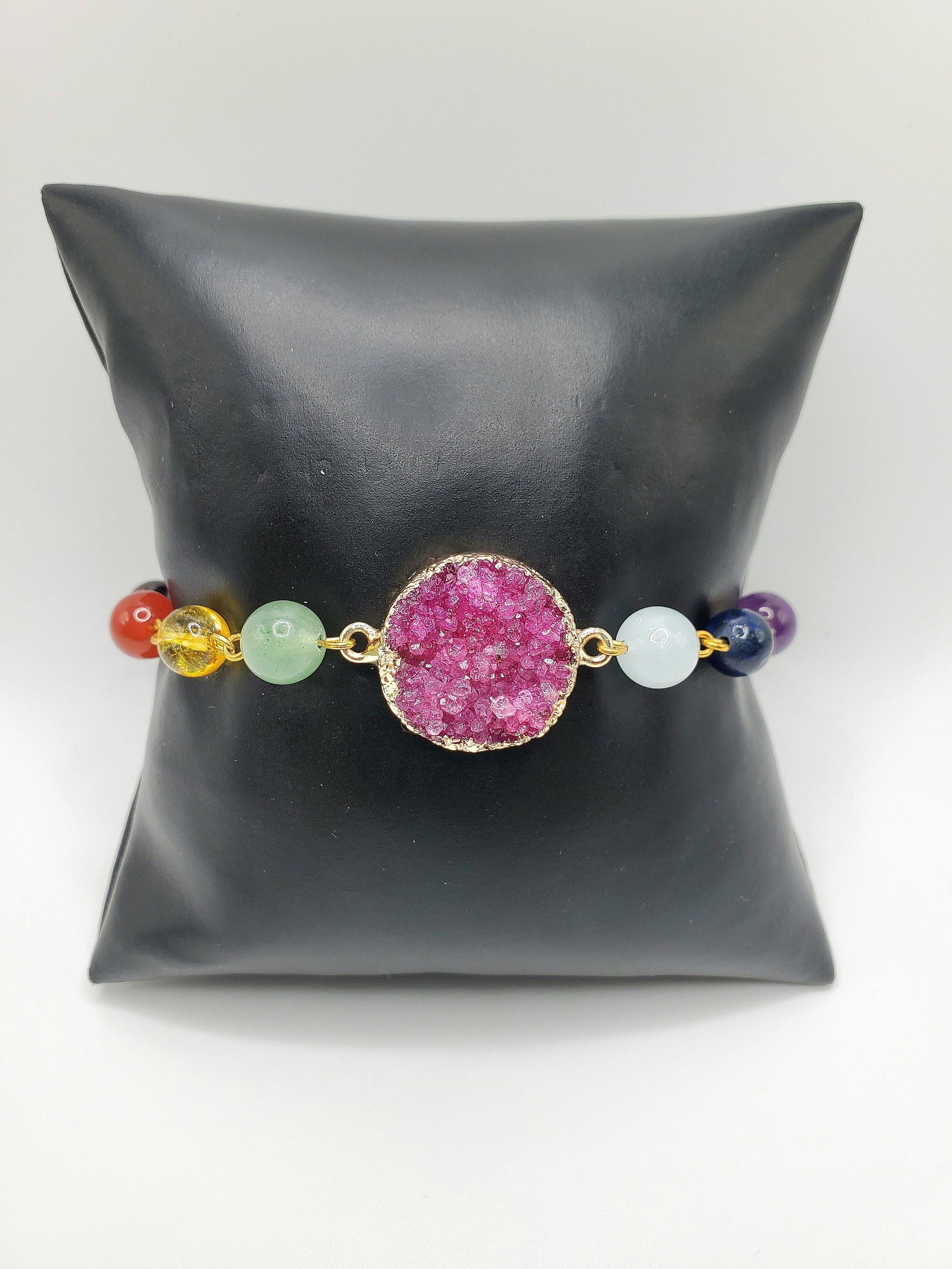 Druzy adjustable gemstone bracelet