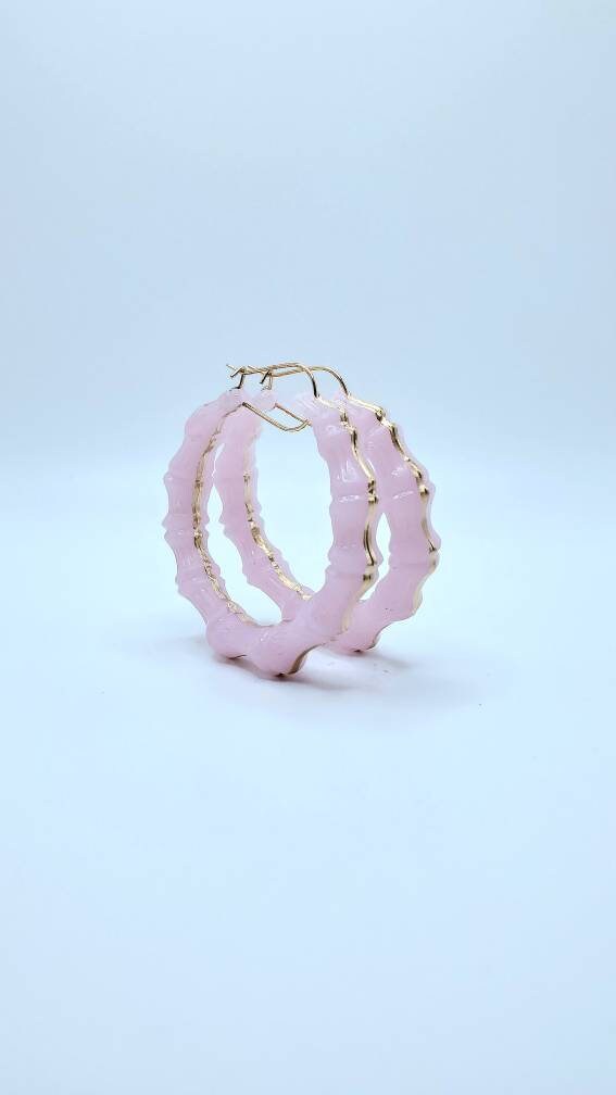 Jade Inspired Bamboo Hoop Earrings Custom