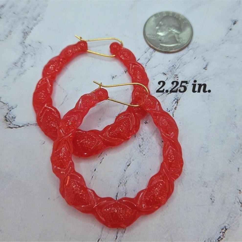 Iridescent Bamboo Hoop Earrings Customizable