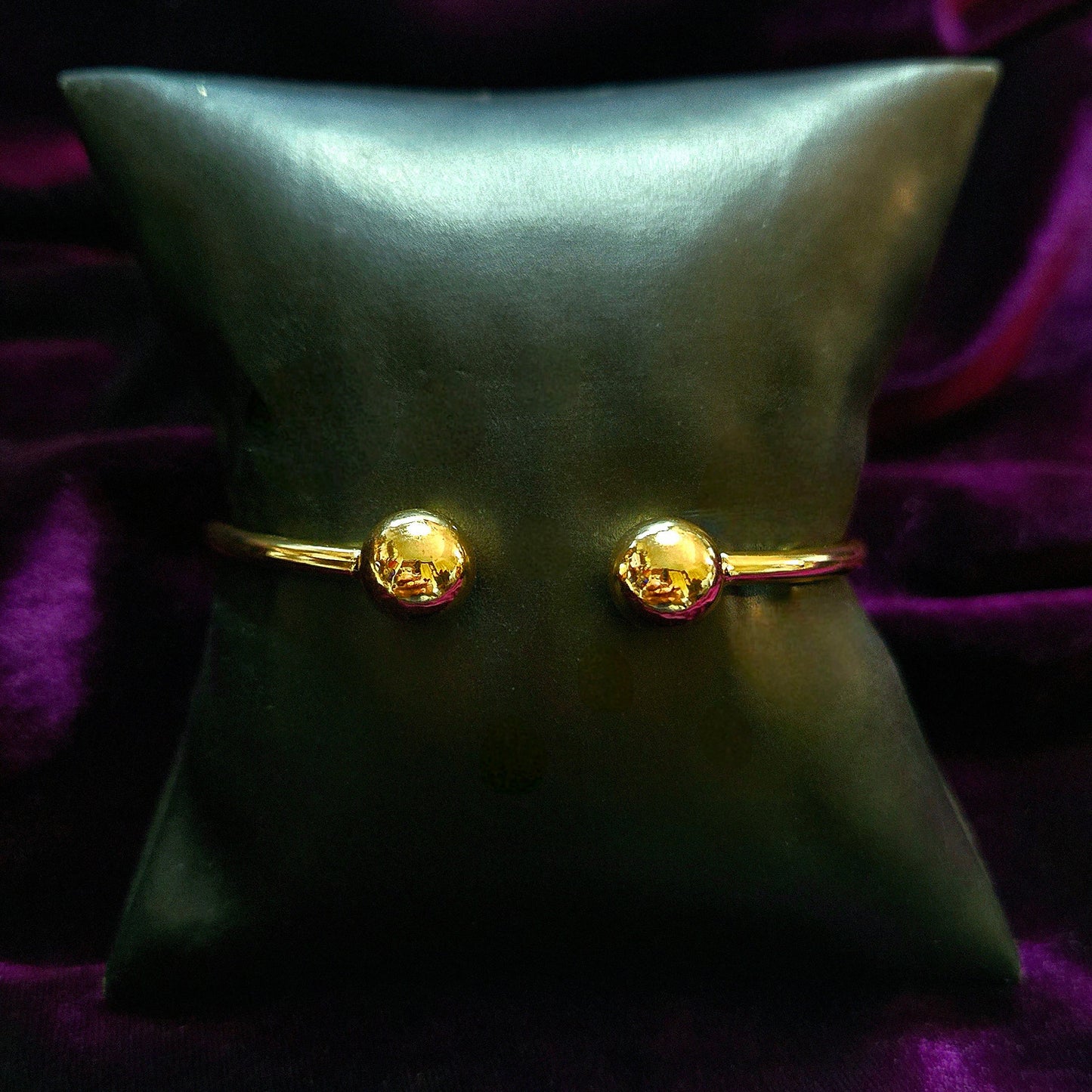 Bobble bangles adjustable gold stackable ball bangle bracelets set of two