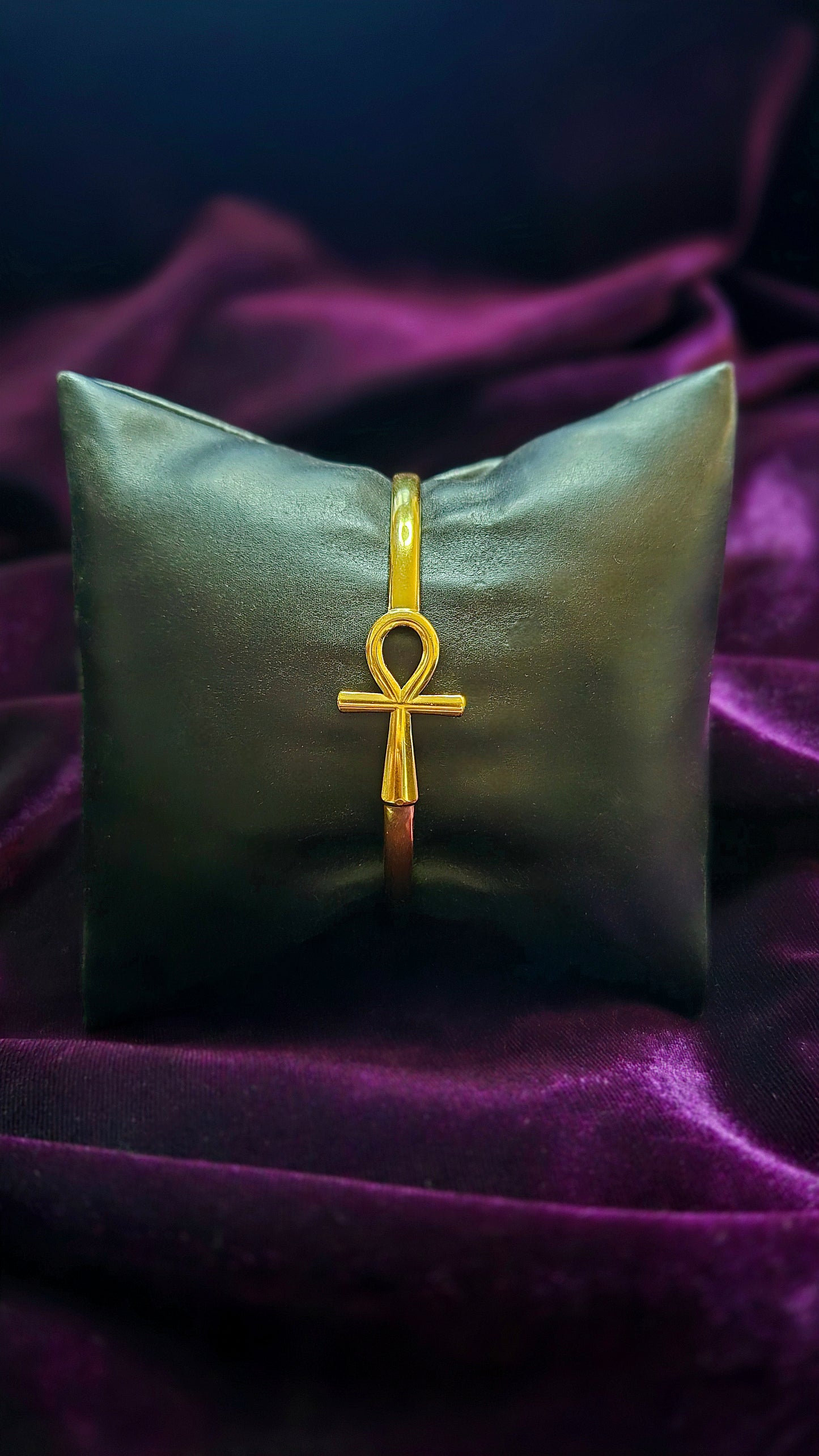 Ankh adjustable cuff bangle minimalist gold bracelet