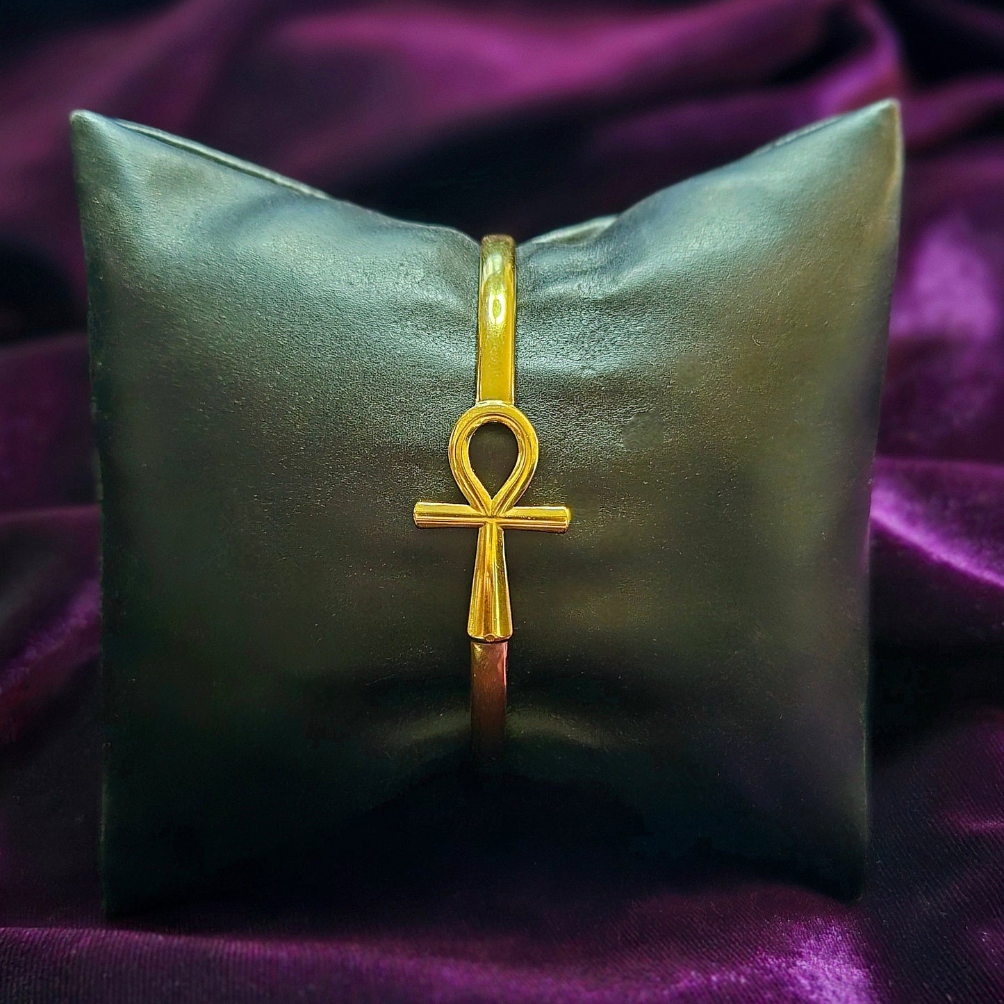 Ankh adjustable cuff bangle minimalist gold bracelet