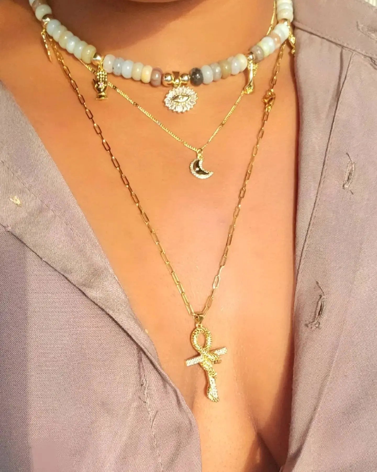 Snake ankh necklace