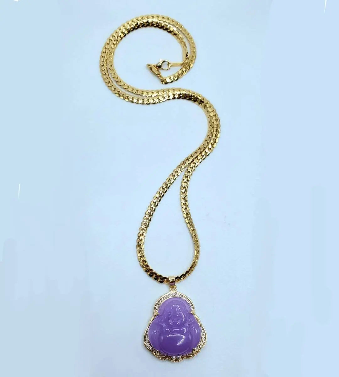 Lavender Buddha necklace