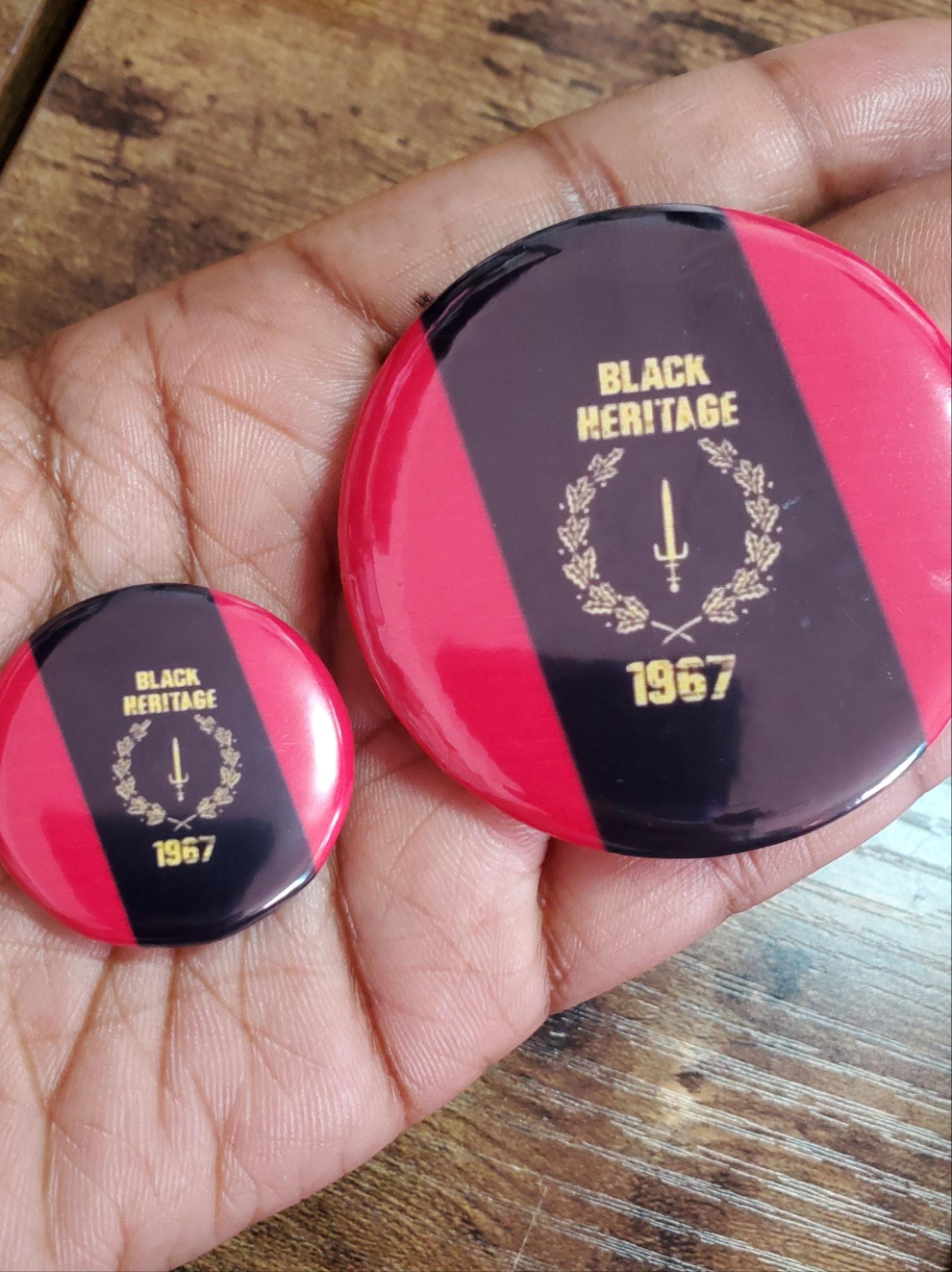 Black pride button pin