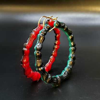 For the Culture RBG Bamboo hoop earrings custom black pride black history month Juneteenth 90s style earrings