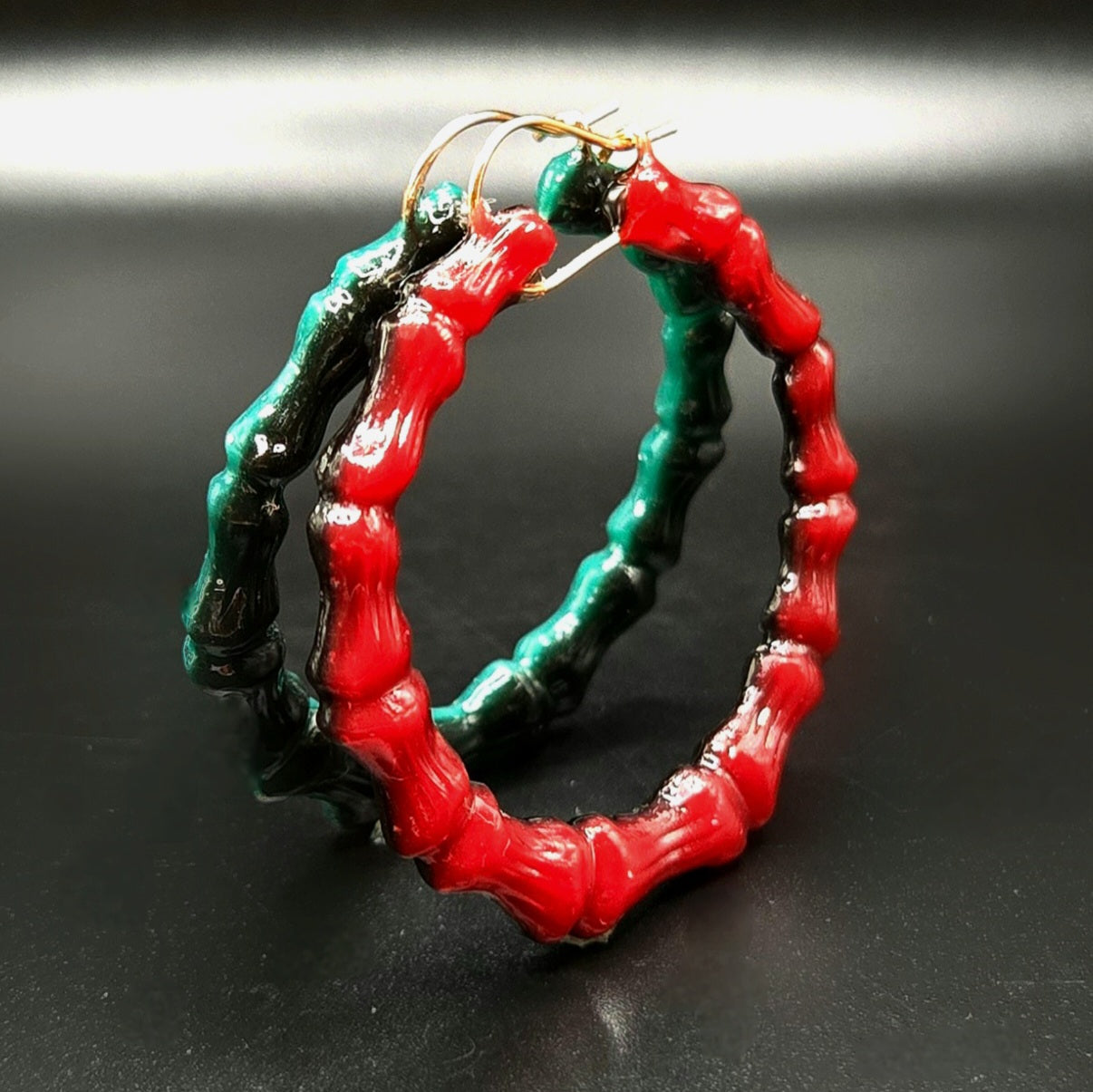 For the Culture RBG Bamboo hoop earrings custom black pride black history month Juneteenth 90s style earrings