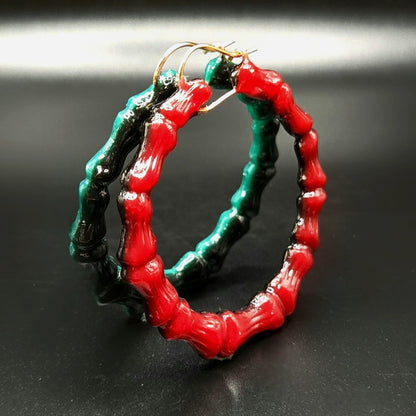 For the Culture RBG Bamboo hoop earrings custom black pride black history month Juneteenth 90s style earrings