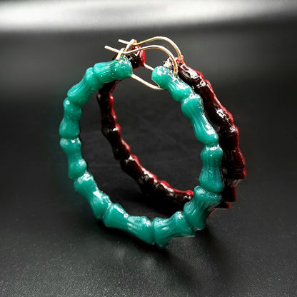 For the Culture RBG Bamboo hoop earrings custom black pride black history month Juneteenth 90s style earrings