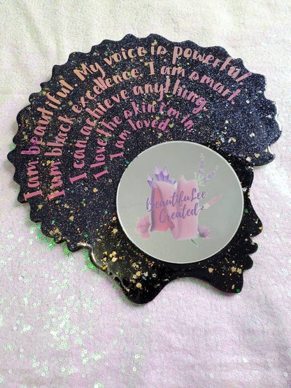 I Am Affirmations hanging wall mirror