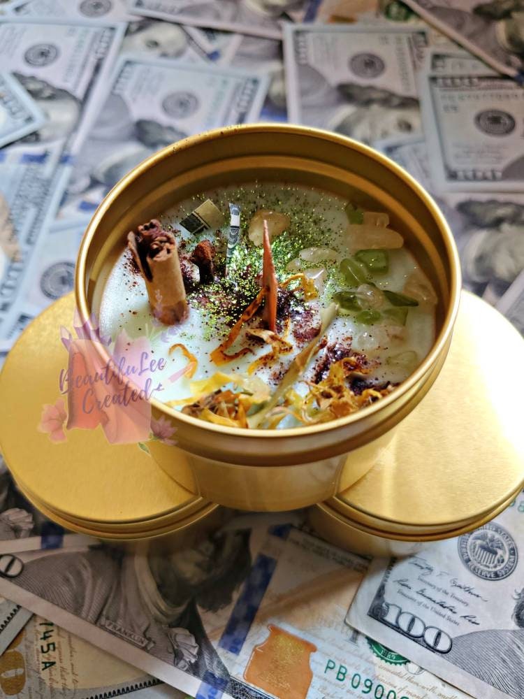 Money attraction intention candles
