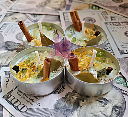 Money attraction intention candles