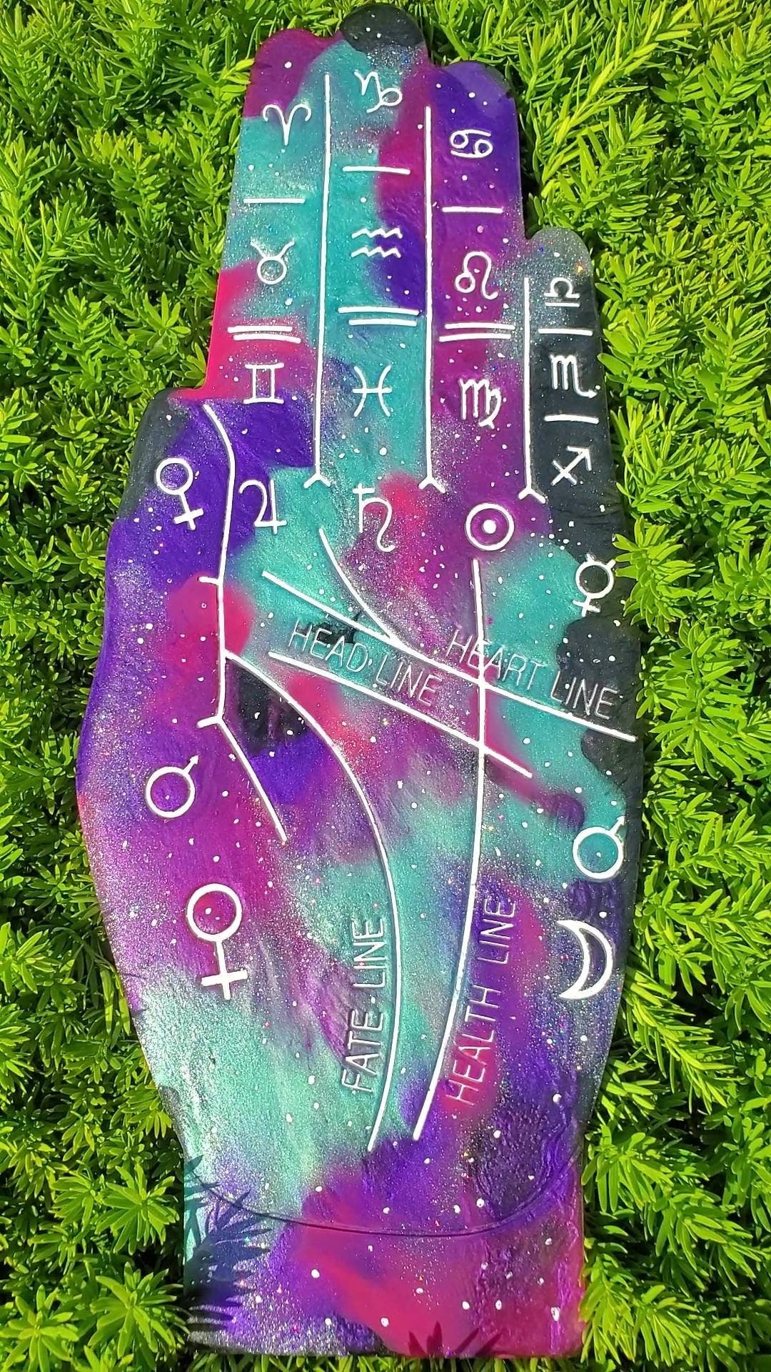 Galactic palmistry hand tray
