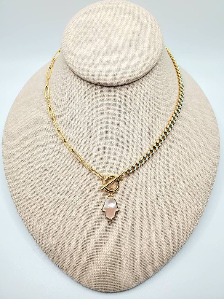 Pearl Hamsa Chain Necklace: A Symbol of Protection and Elegance