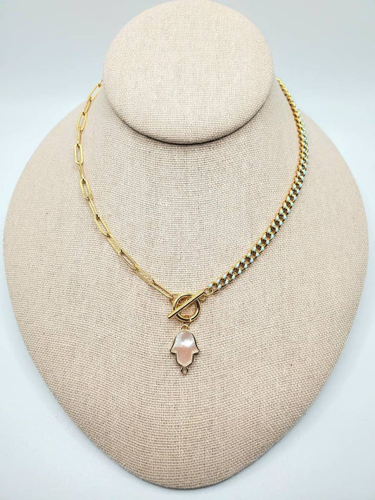 Pearl Hamsa Chain Necklace: A Symbol of Protection and Elegance
