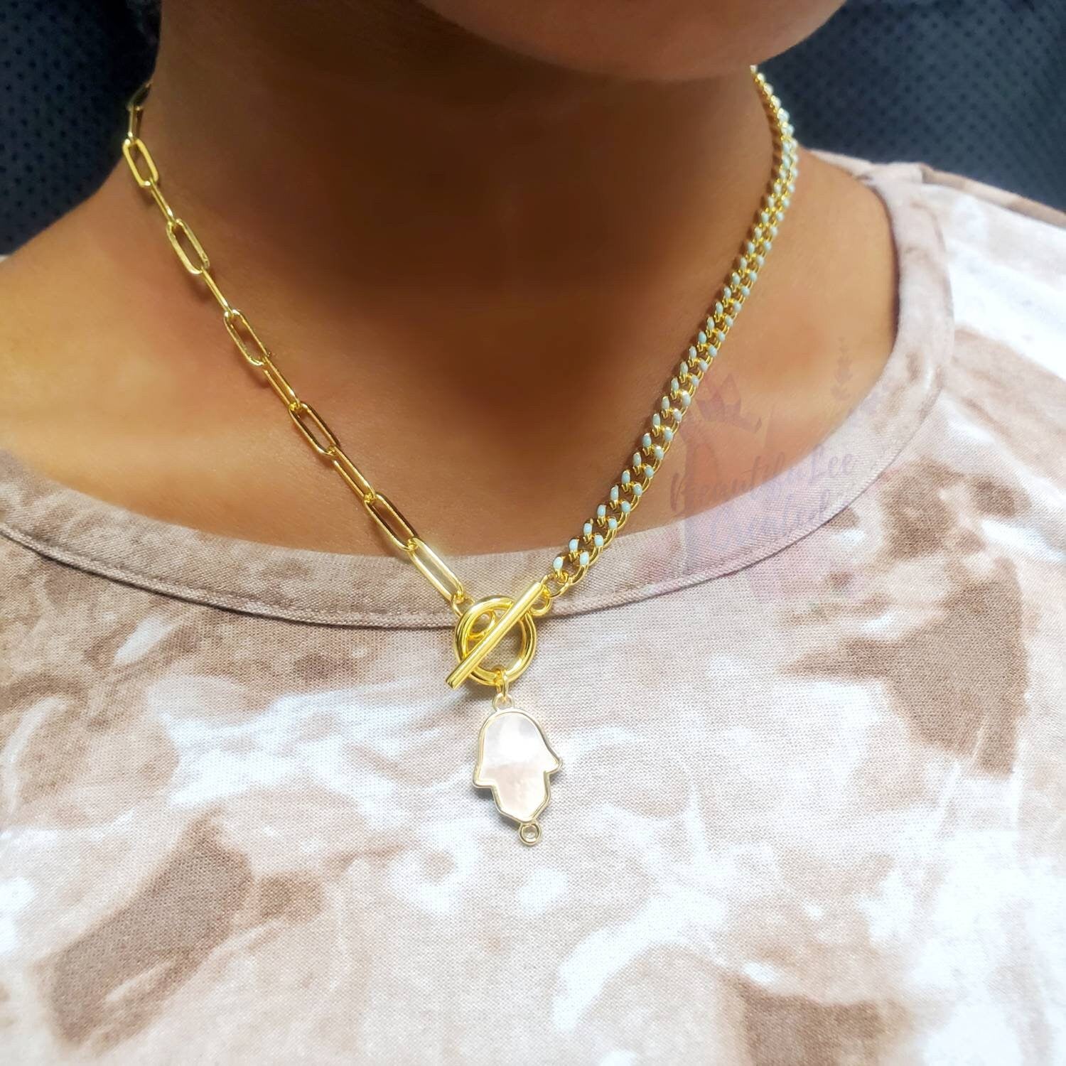 Pearl Hamsa Chain Necklace: A Symbol of Protection and Elegance