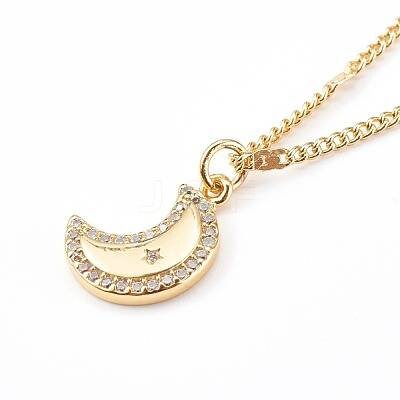 Crescent moon chain necklace