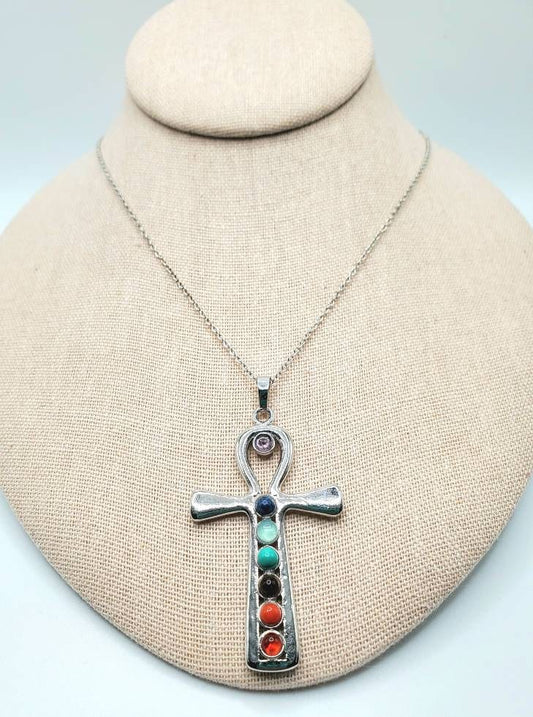 7 Chakra Ankh Necklace: A Symbol of Balance and Healing