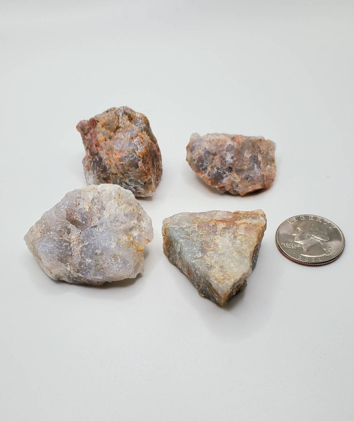 Raw blue quartz crystal