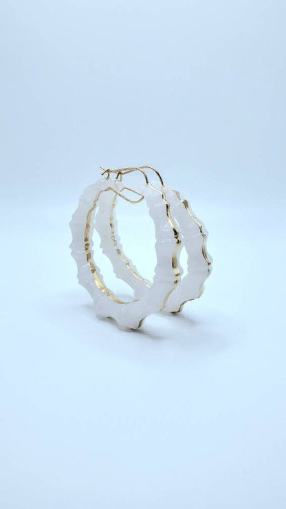 Jade Inspired Bamboo Hoop Earrings Custom