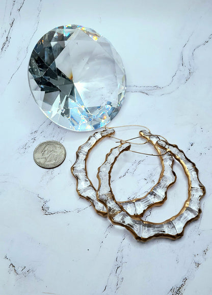 Customizable Bamboo Hoop Earrings Opaque