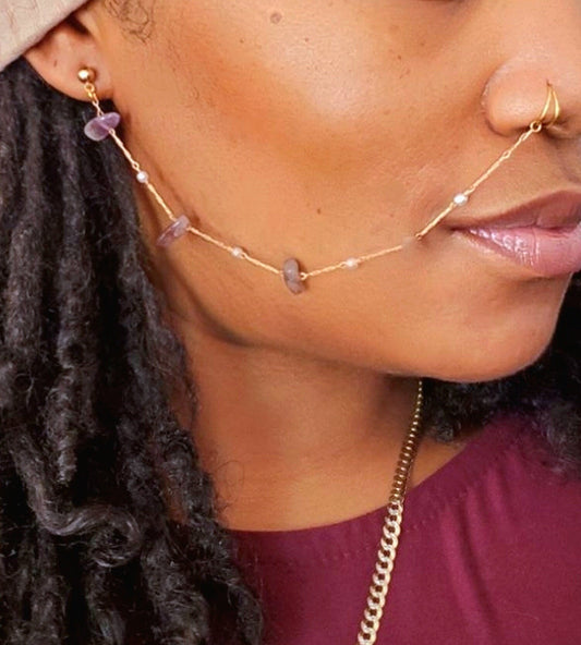 Crystal nose ring chain