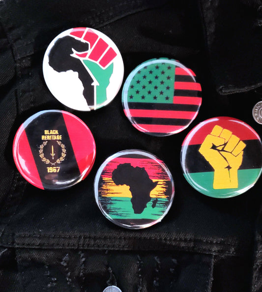 Black pride button pin