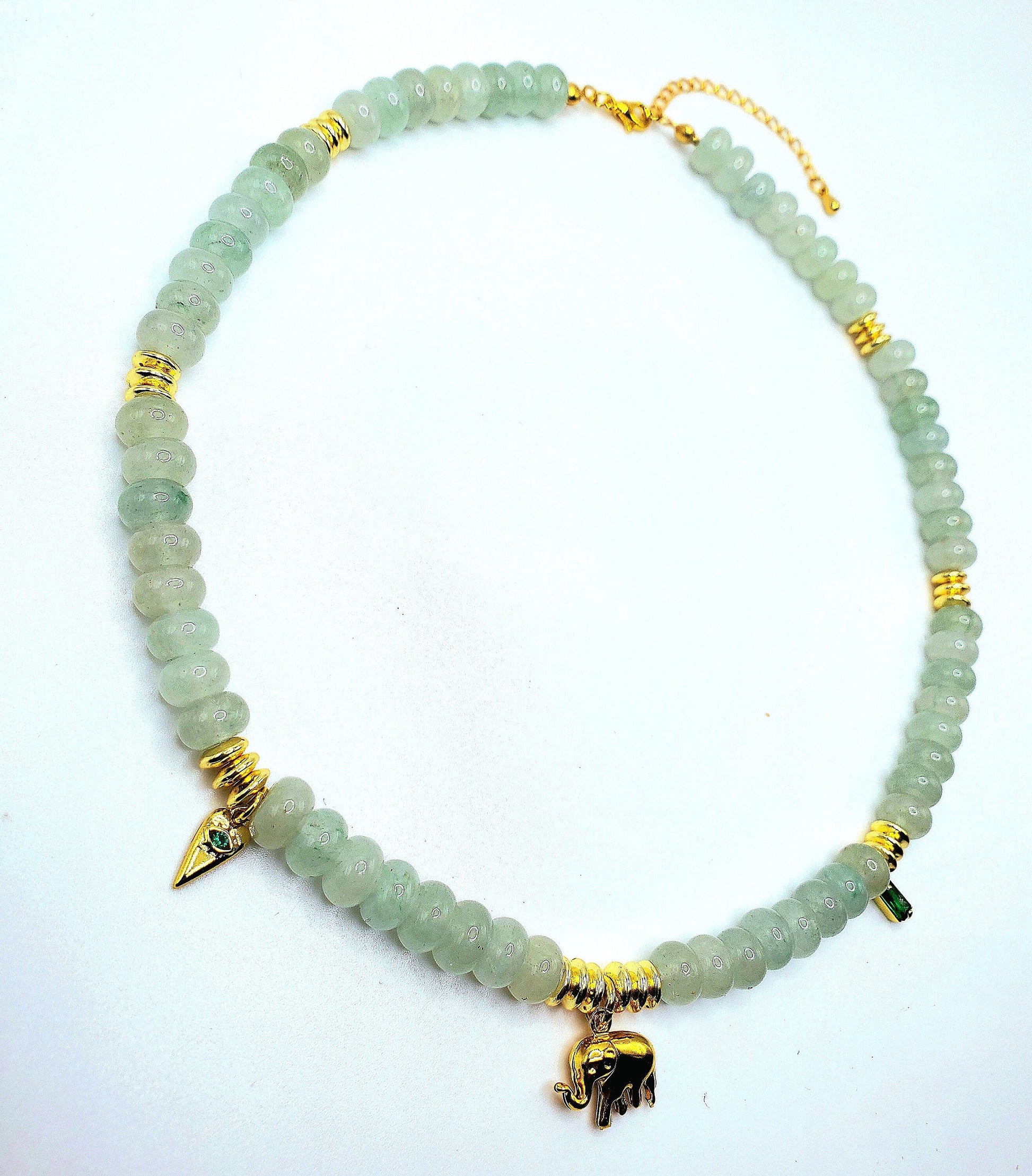 Lucky elephant gemstone necklace