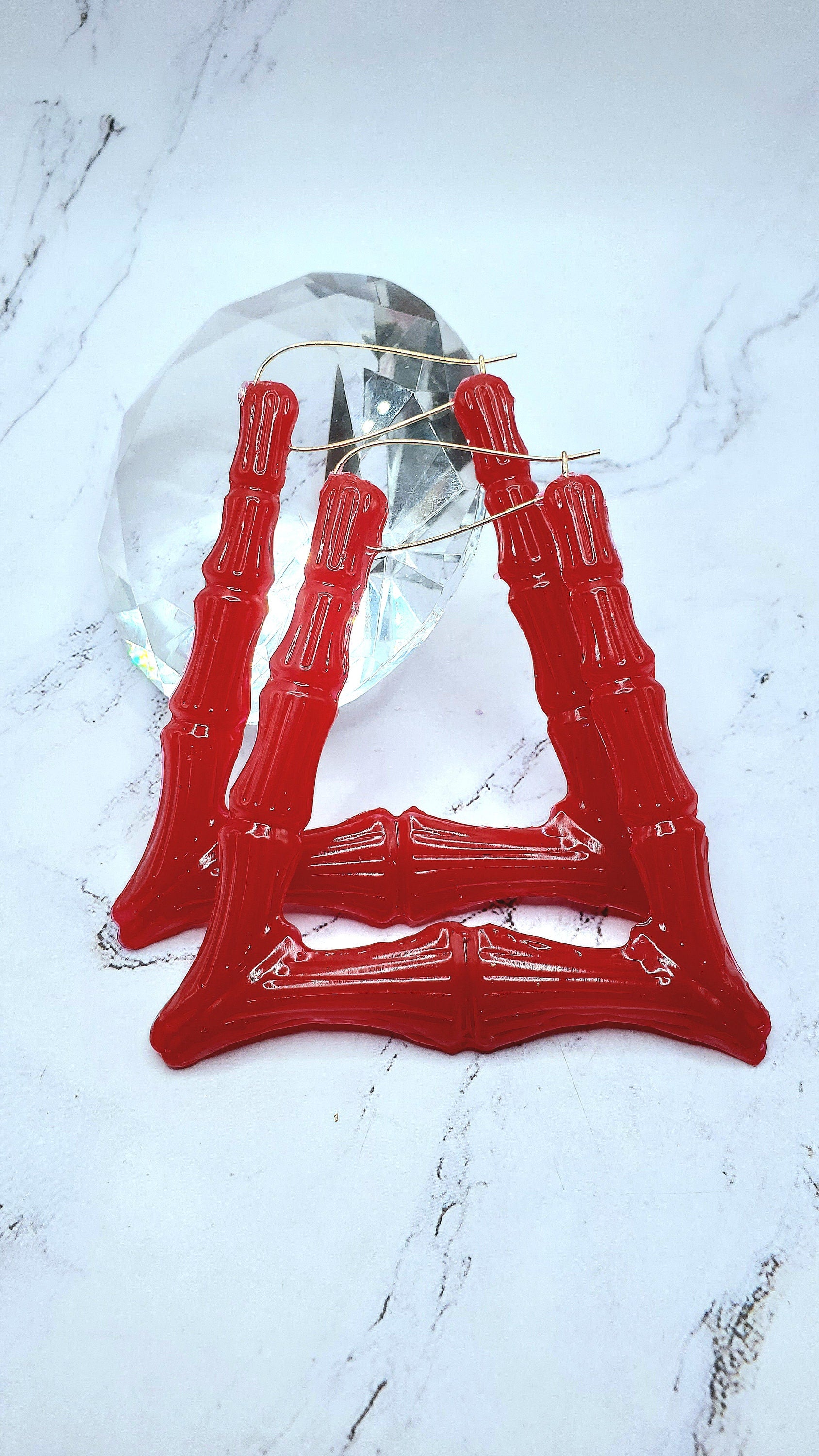 Customizable Bamboo Hoop Earrings Opaque