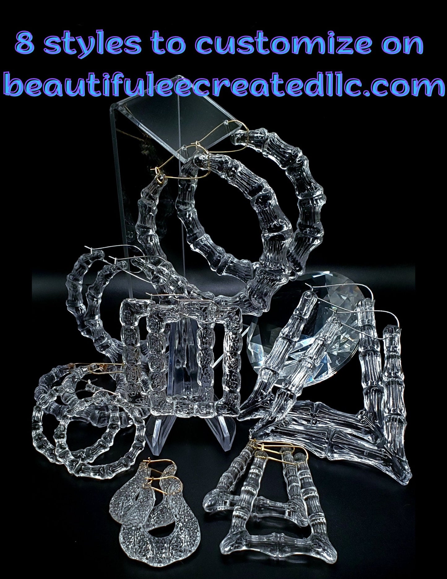 Customizable Bamboo Hoop Earrings Opaque