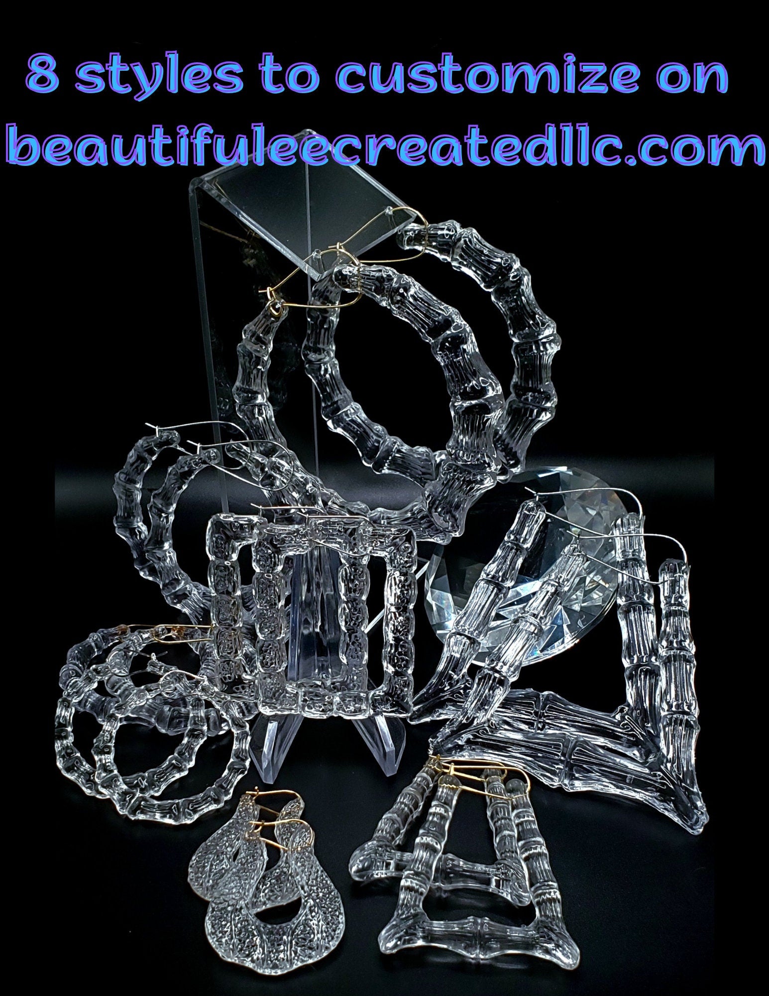 Customizable Bamboo Hoop Earrings Opaque