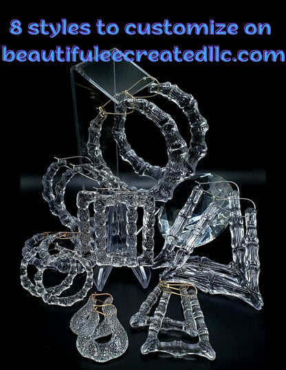 Customizable Bamboo Hoop Earrings Opaque