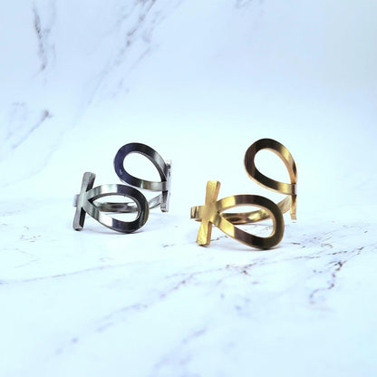 Ankh Adjustable Wrap Ring