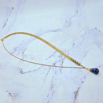 Lapiz lazuli teardrop necklace