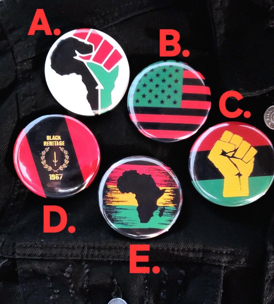 Black pride button pin