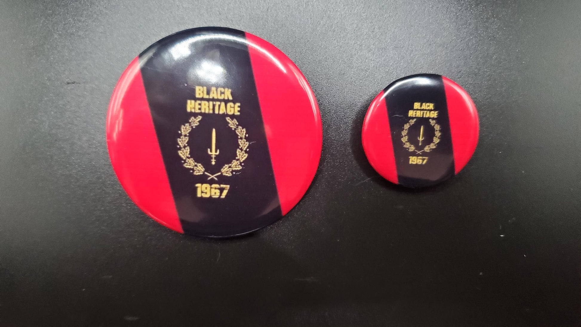 Black pride button pin