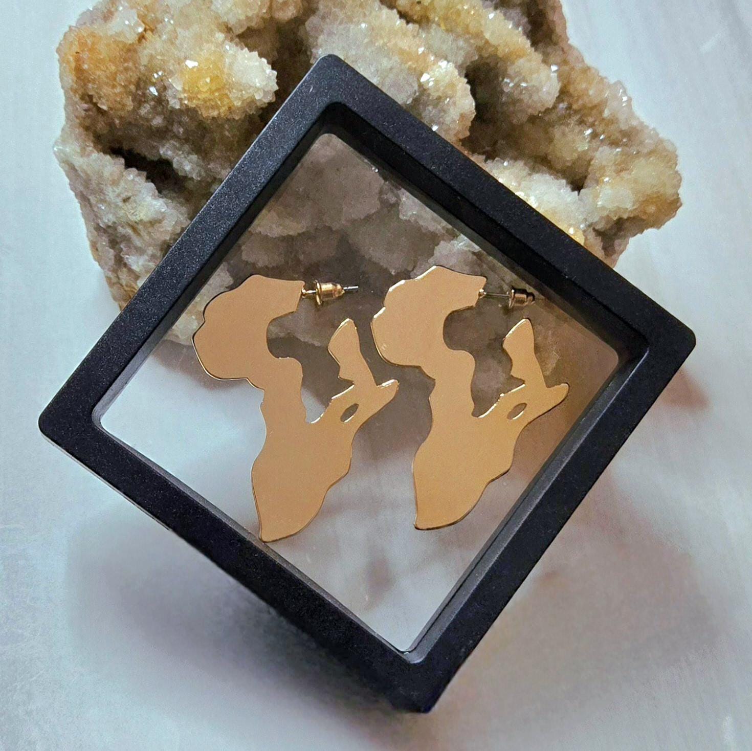 Africa Shaped Inspired Statement Earrings