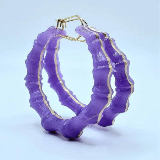 Lavender bamboo earrings beautifuleecreatedllc