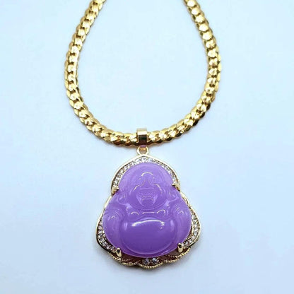 Lavender Buddha necklace