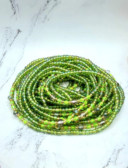 Light green tie on waist beads beautifuleecreatedllc