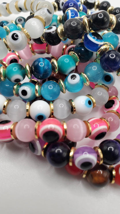 Evil eye bracelets various colors beautifuleecreatedllc