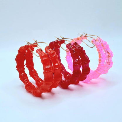 Custom Jelly Bamboo Hoop Earrings