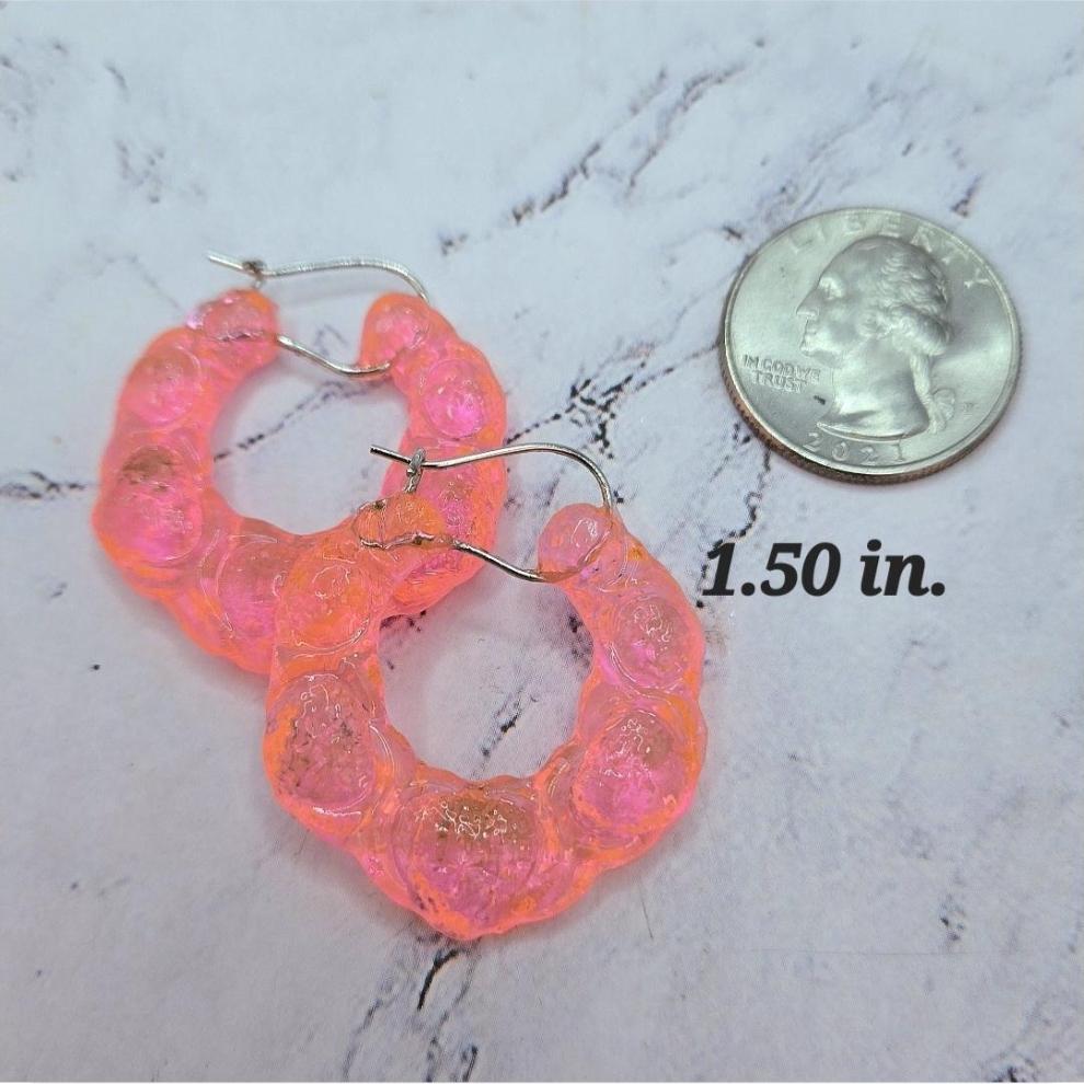 Iridescent Bamboo Hoop Earrings Customizable