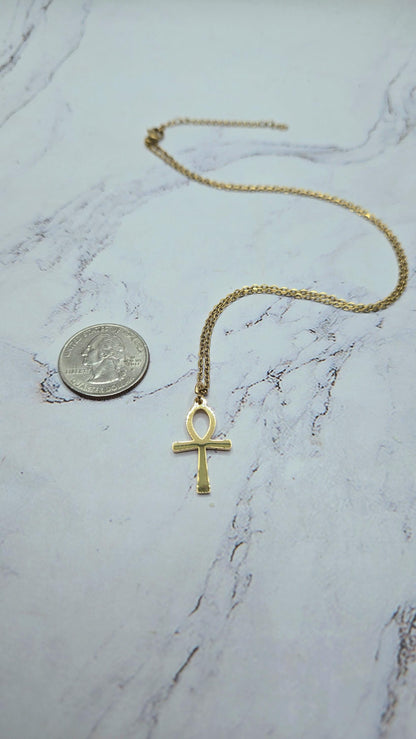 Ankh petite minimalist pendant necklace