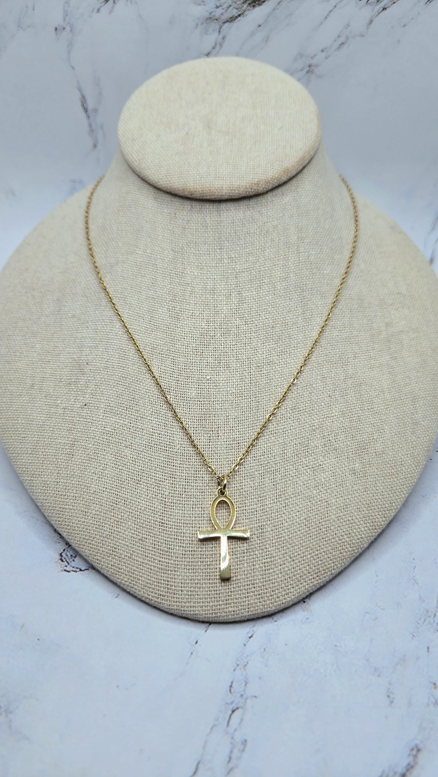 Ankh petite minimalist pendant necklace