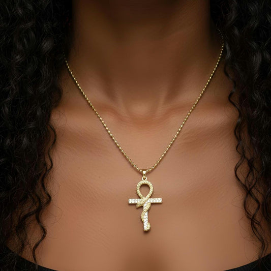 Snake ankh necklace