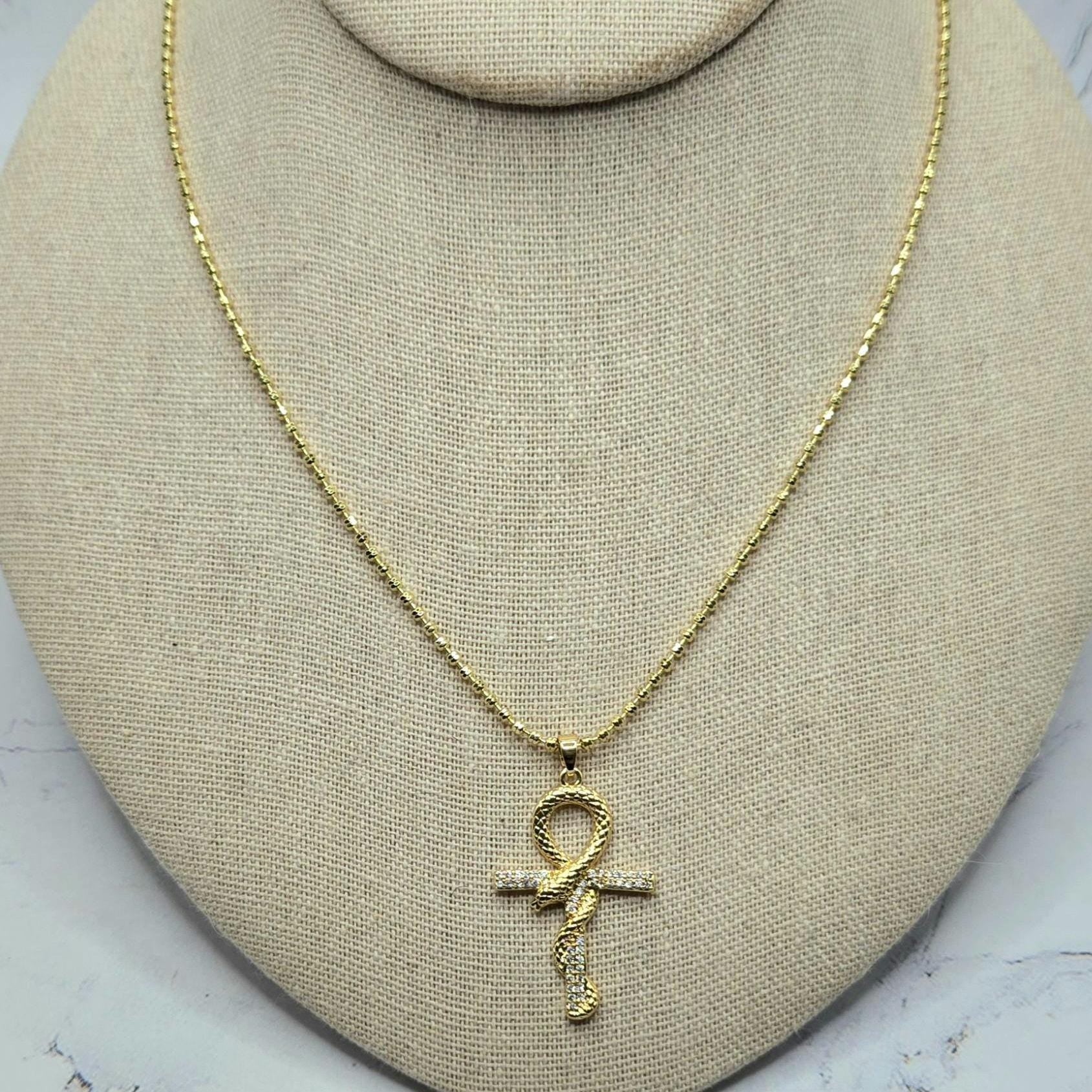 Snake ankh necklace