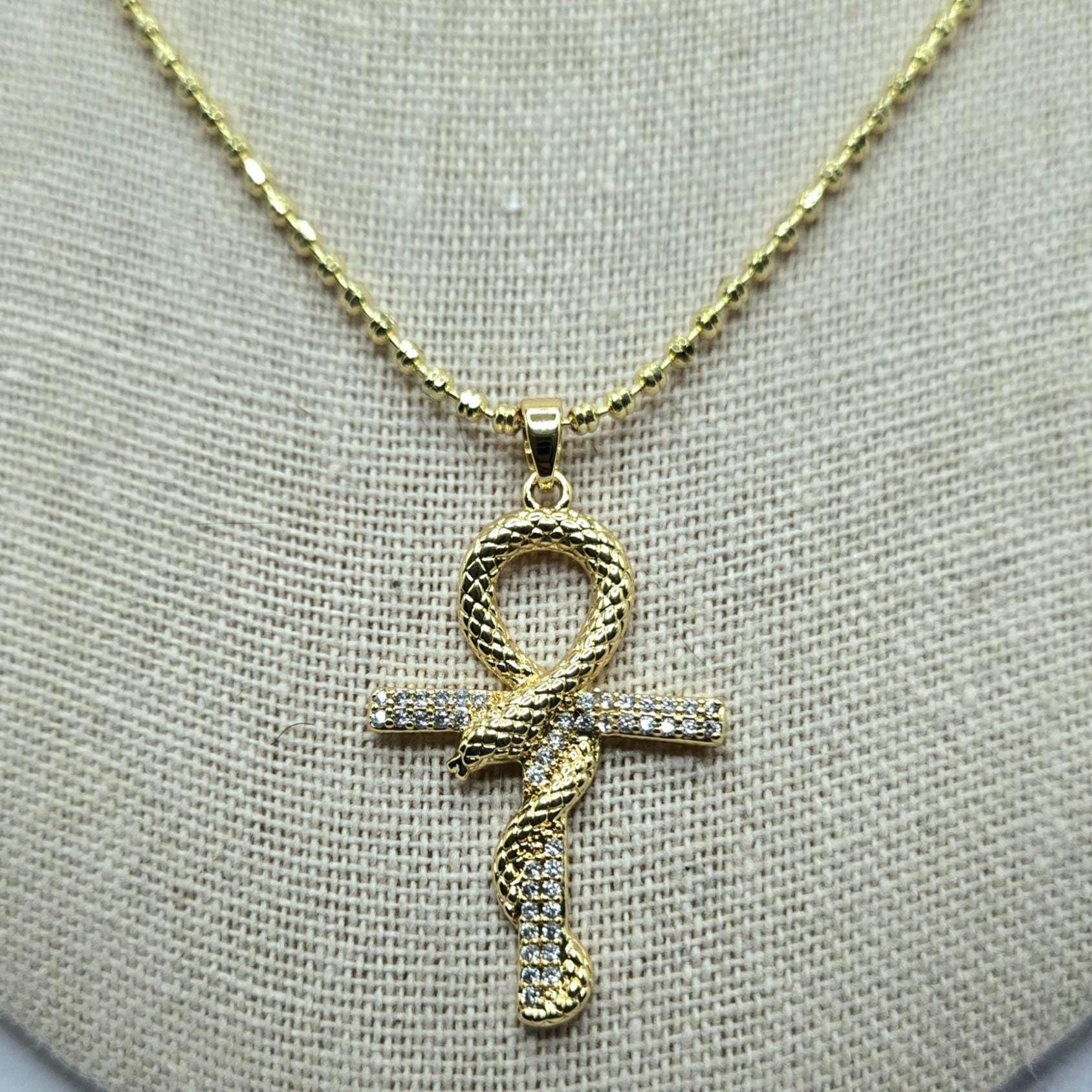 Snake ankh necklace