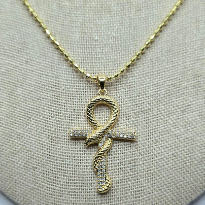 Snake ankh necklace